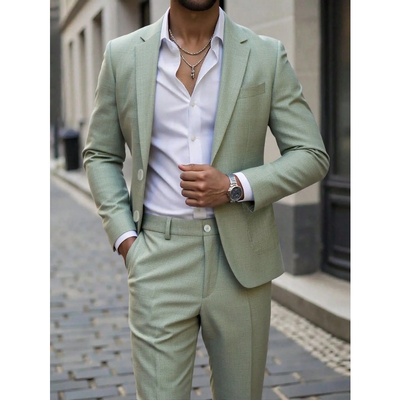 Large Men Formal Wear - Zakelijke herenpak & broekset in effen