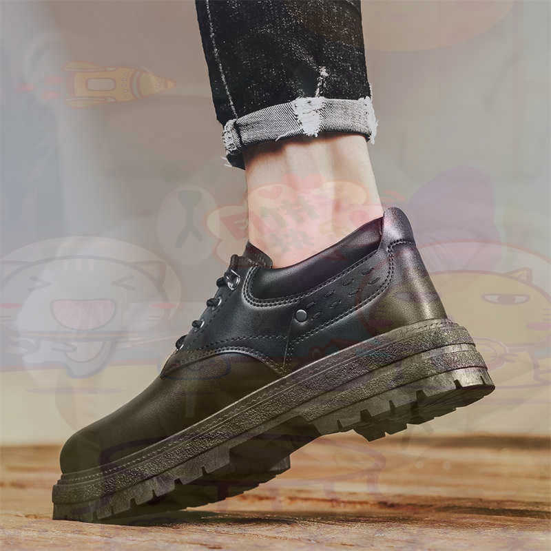 Men'S Gents Formal Wear - Donker natuurlijk leer Mode-sneakers Tennis Herensneakers
