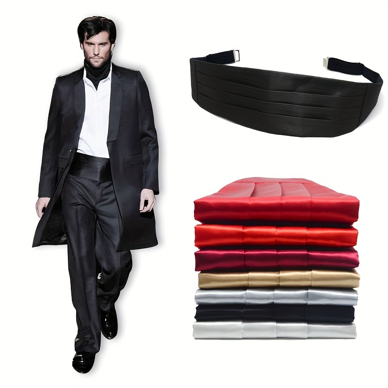 Men'S Formal Wear Waistcoat - Satijnen herenvest voor formele kleding, tailleriem
