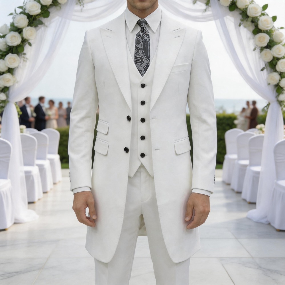 Men Formal Wear Summer - Slankgesneden 3-delige formele herenpakken lange jas
