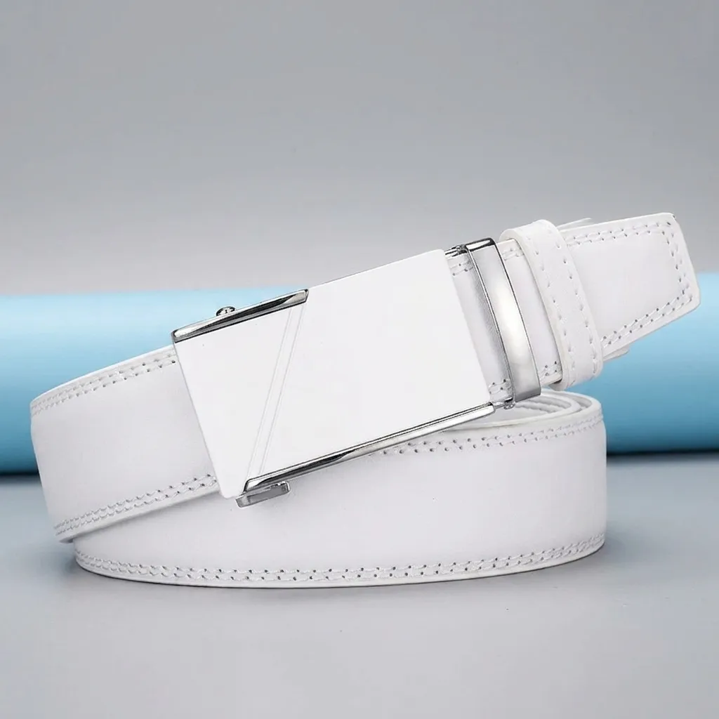 Men'S Formal Wear Belt - Klassieke witte riem voor heren, zinklegering,