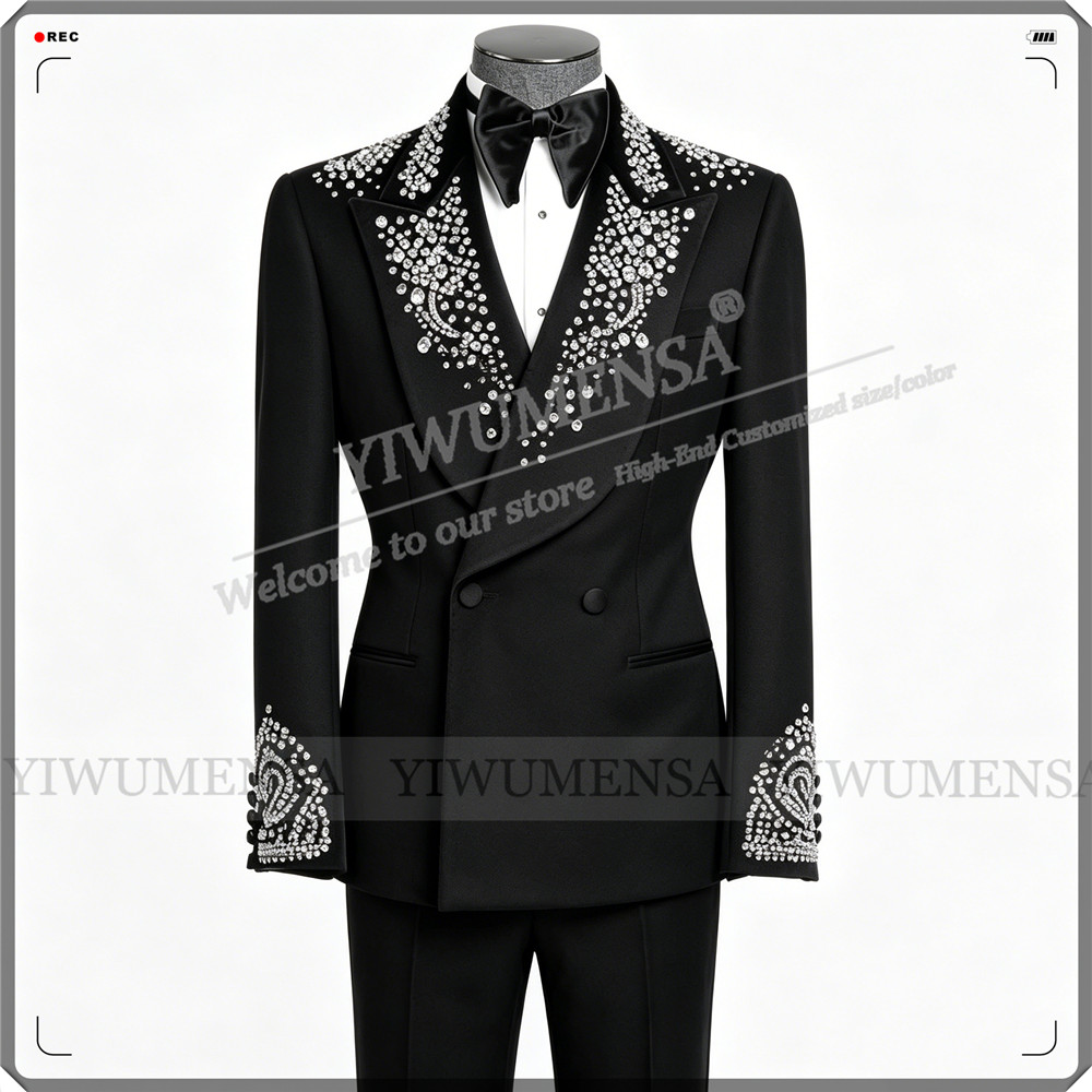 Formal Wear Jersey For Men - Luxe trouwpak voor mannen met strass