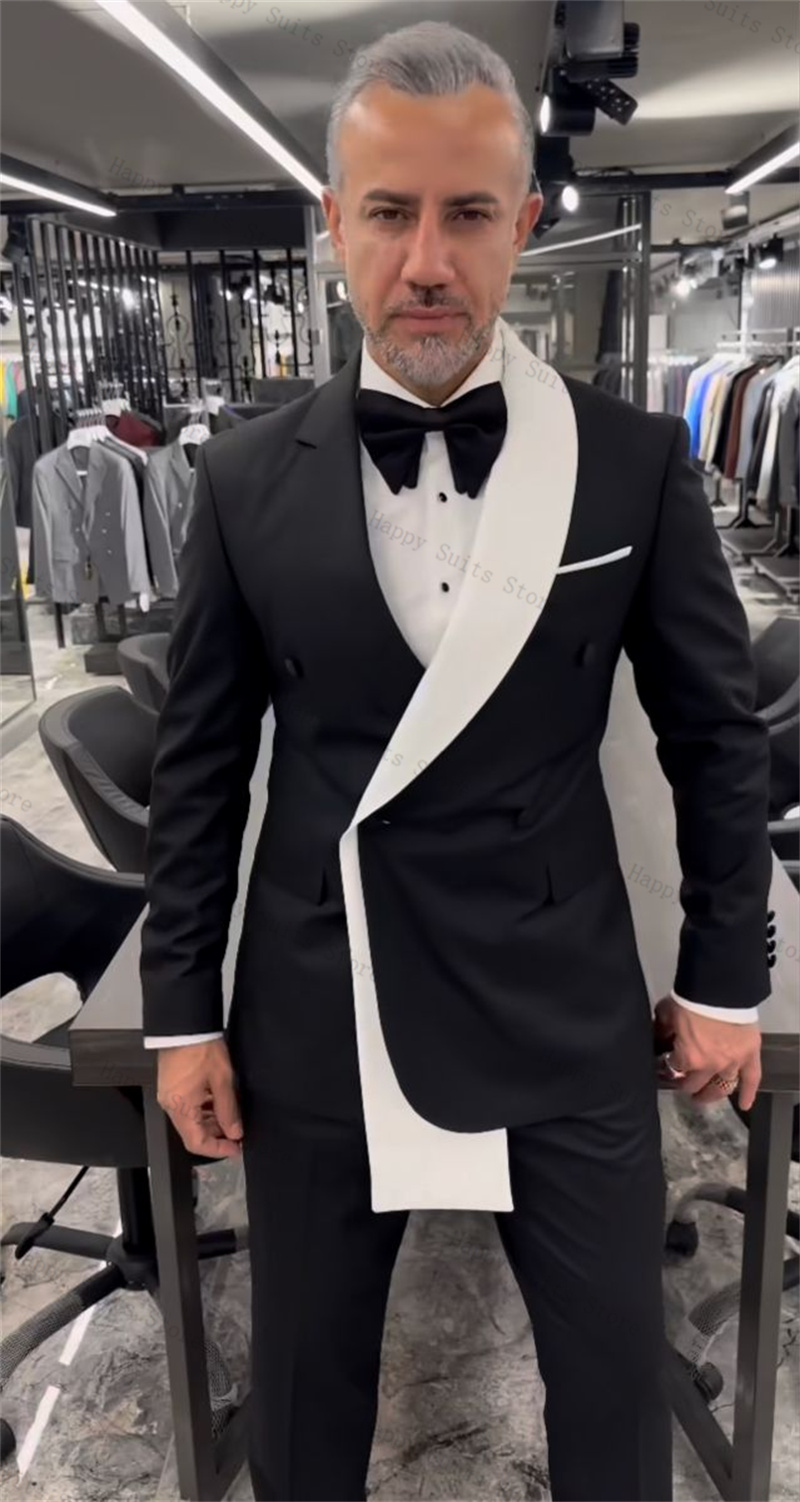 Formal Wear Jersey For Men - Zwart Wit Mannen Pak Set 2-delige