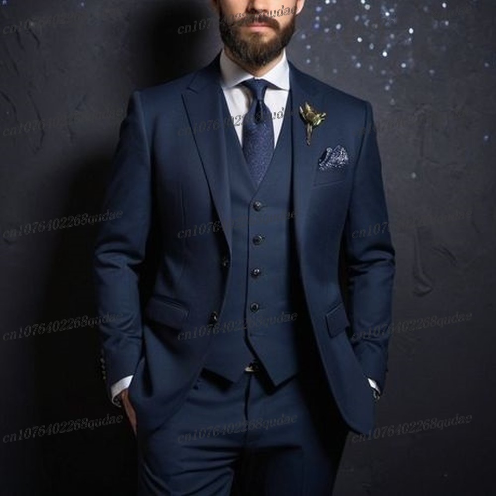 Formal Wear Jersey For Men - New Navy Blue Formal Men Suit
