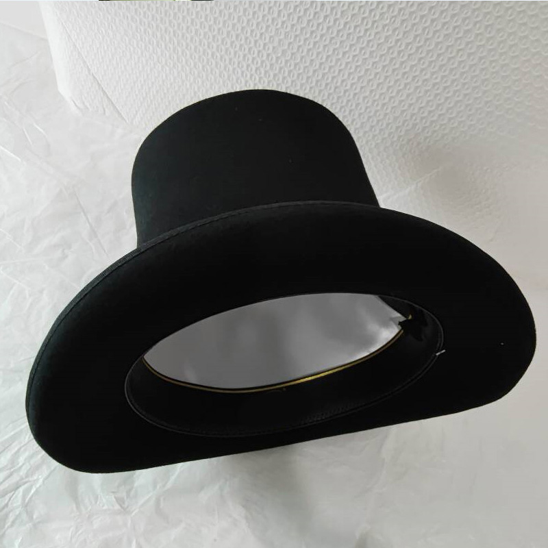Victorian Men'S Formal Wear - Zwarte 25cm wollen vilt hoge hoed