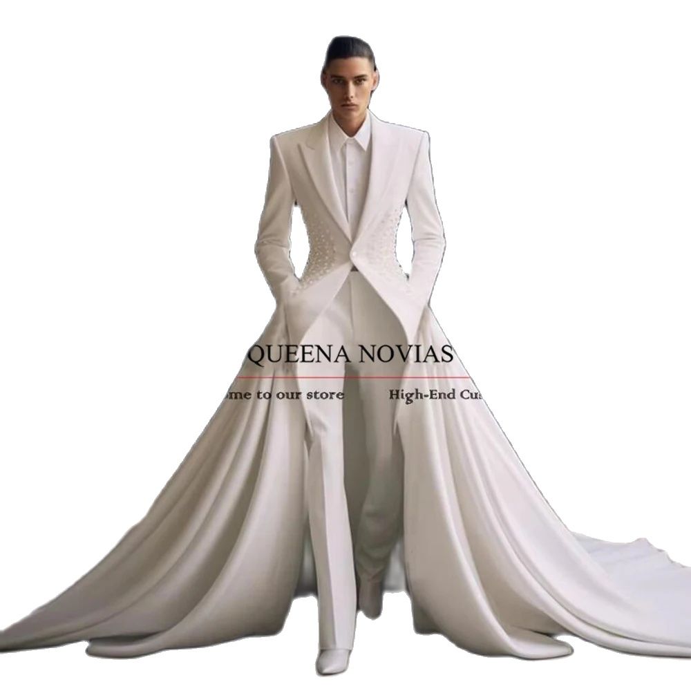 Formal Wear Jersey For Men - Elegante Parels Mannen Pakken Met Verplaatst