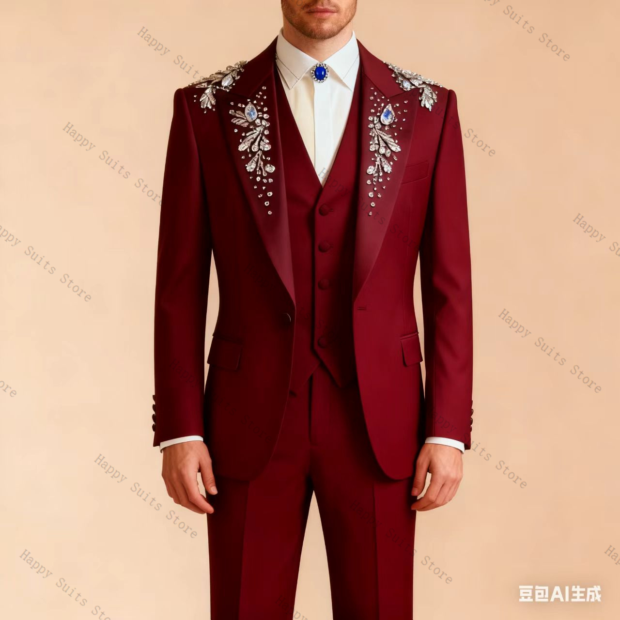 Blauwe Kristallen Mannen Pak S - Formal Wear Jersey For Men recensie en prijs