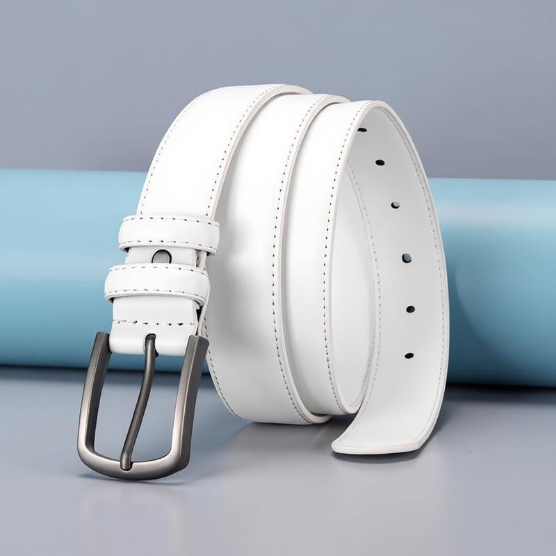 Formele herenriem, effen wit,  - Men'S Formal Wear Belt recensie en prijs