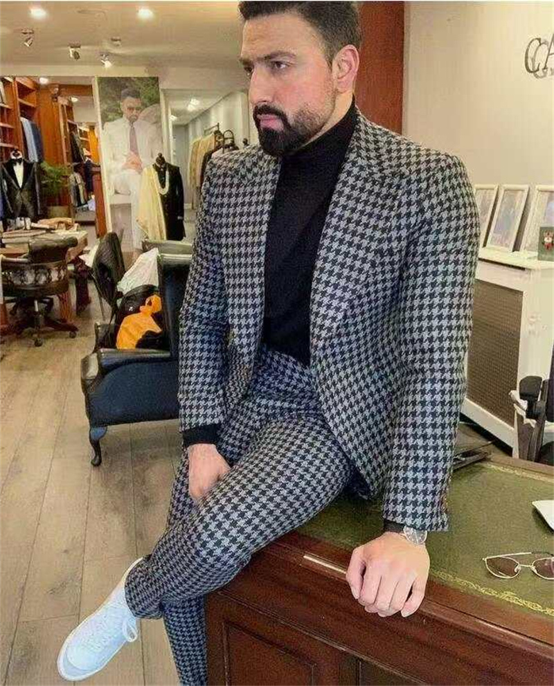 Houndstooth Mannen Pak Set 2-d - Formal Wear Jersey For Men recensie en prijs