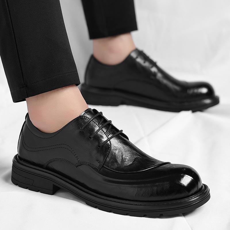 Bruin gepolijst echt leer met  - Formal Wear For Men In Wedding recensie en prijs