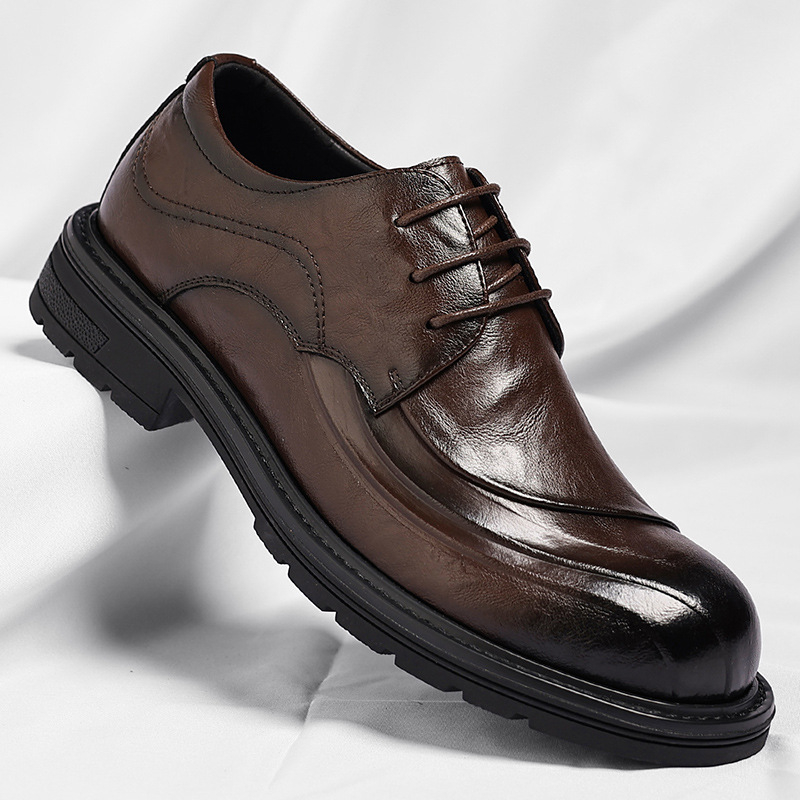 Bruin gepolijst echt leer met  - Formal Wear For Men In Wedding recensie en prijs
