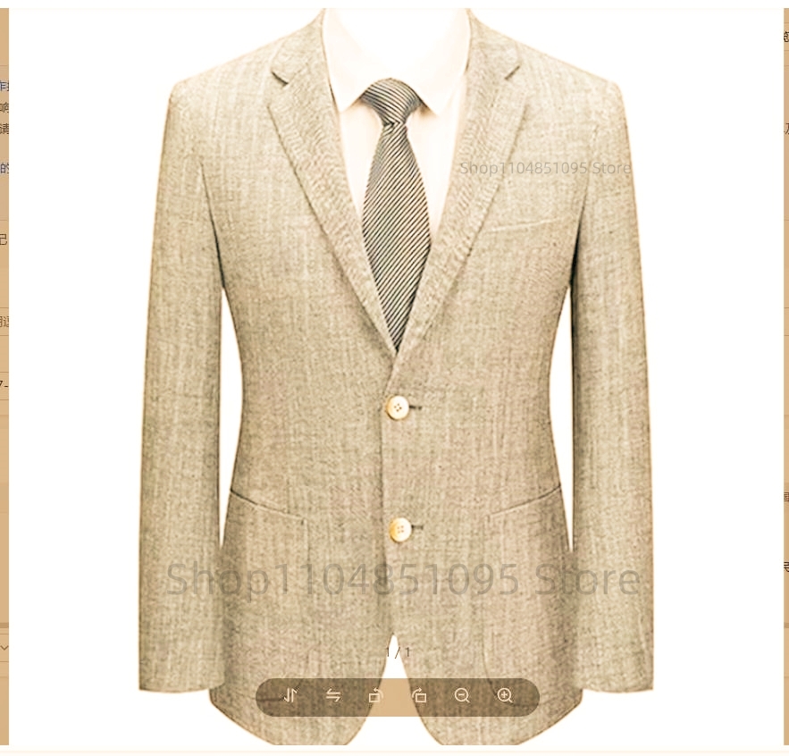 Heren Slim Fit Linnen Pak Blaz - Men Formal Wear Summer recensie en prijs