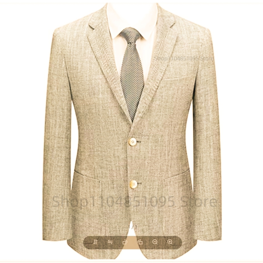 Heren Slim Fit Linnen Pak Blaz - Men Formal Wear Summer recensie en prijs