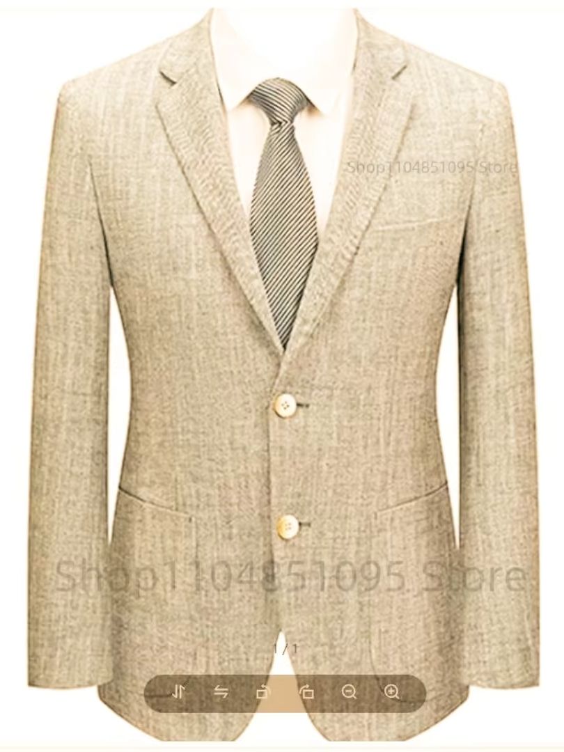 Heren Slim Fit Linnen Pak Blaz - Men Formal Wear Summer recensie en prijs