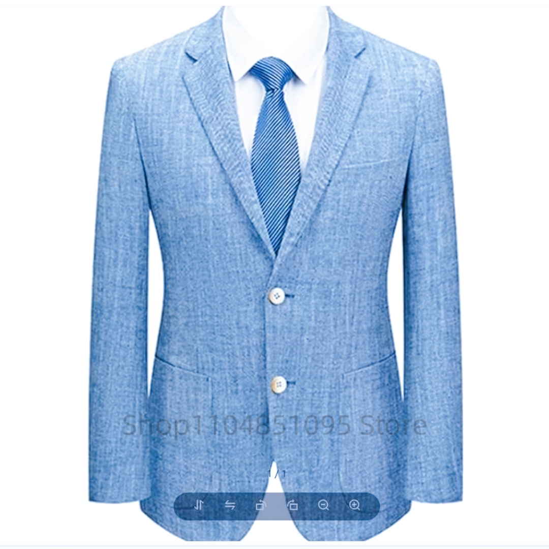 Heren Slim Fit Linnen Pak Blaz - Men Formal Wear Summer recensie en prijs