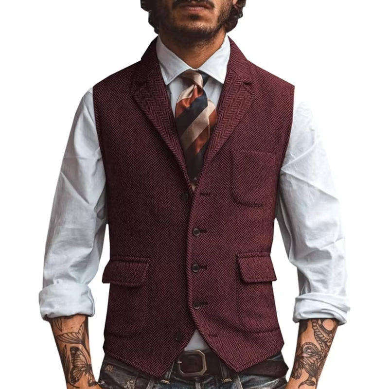 Retro Tweed herenvest met visg - Men'S Formal Wear Waistcoat recensie en prijs