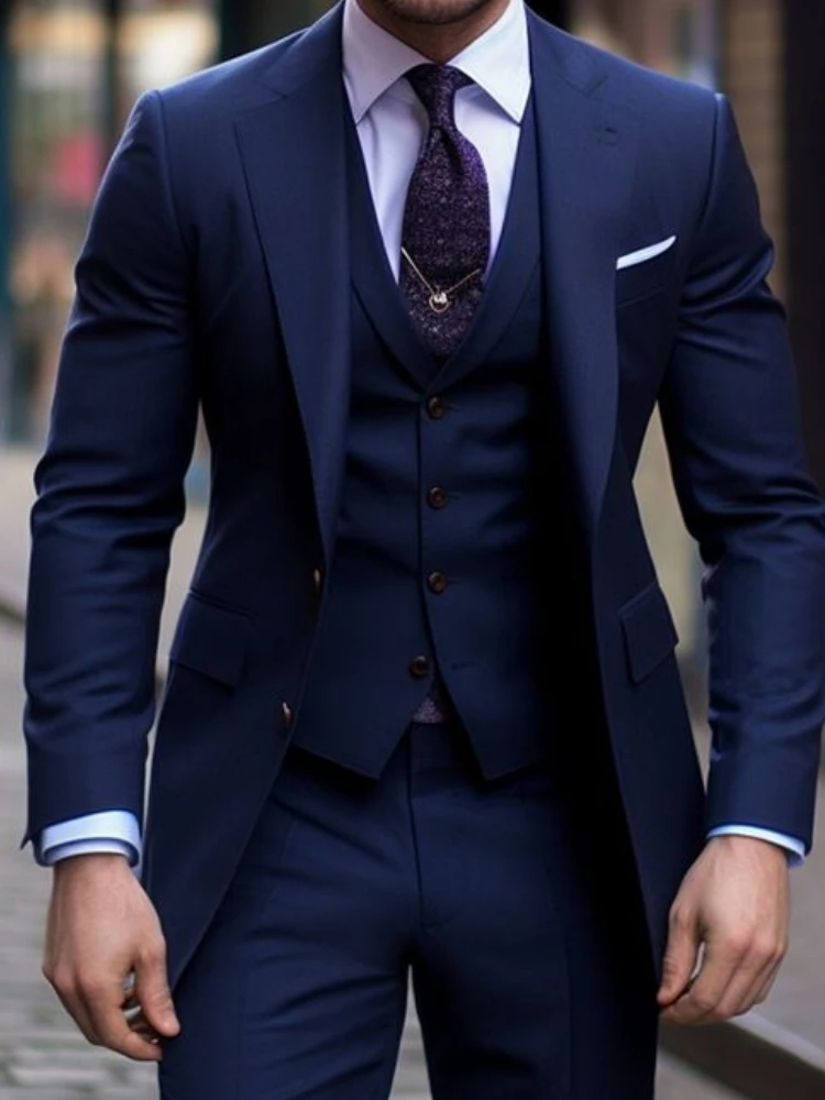 Marineblauwe 3 Stuks Casual Ma - Formal Wear For Men In Wedding recensie en prijs