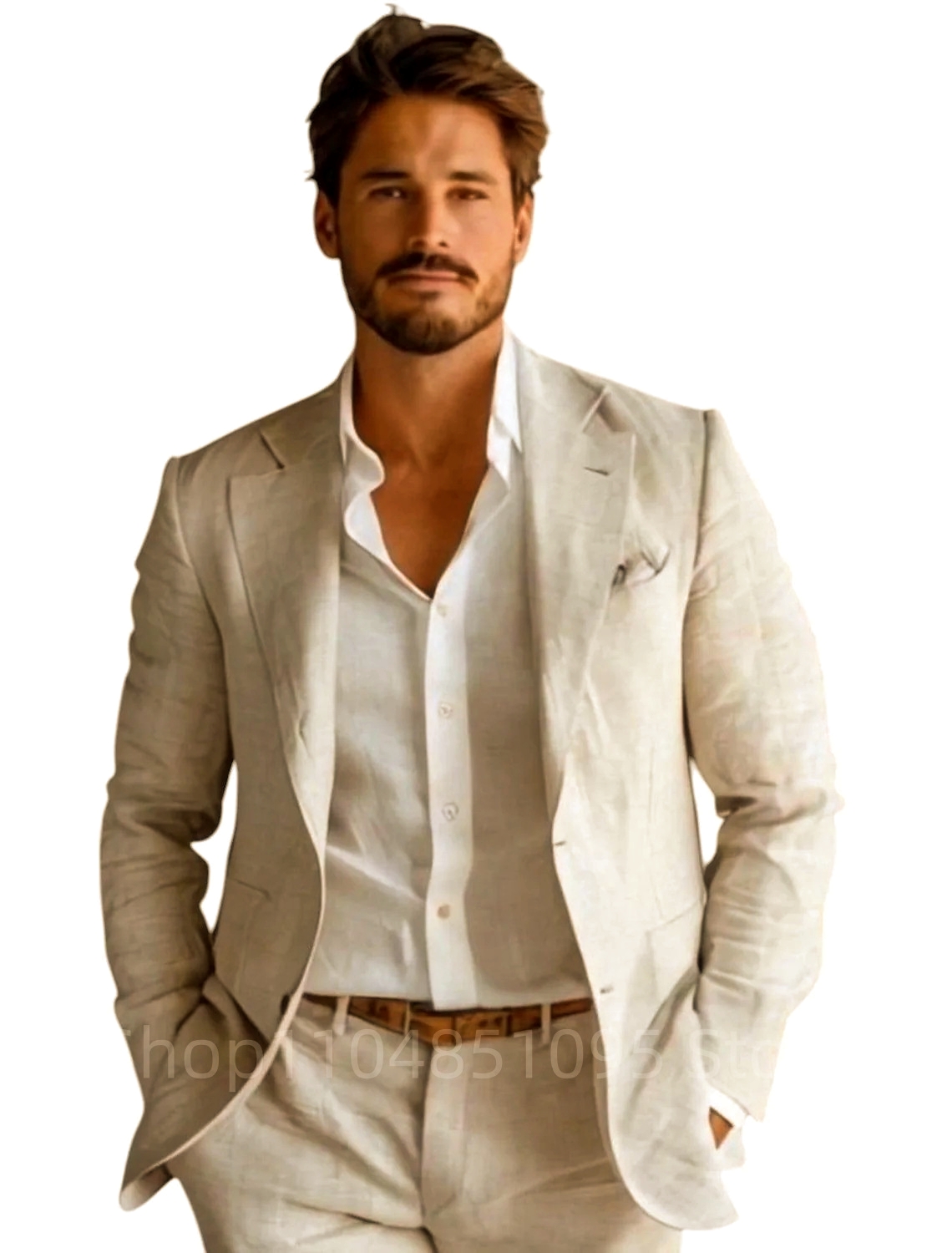 Blauwe Slim Fit Heren Linnen B - Men Formal Wear Summer recensie en prijs