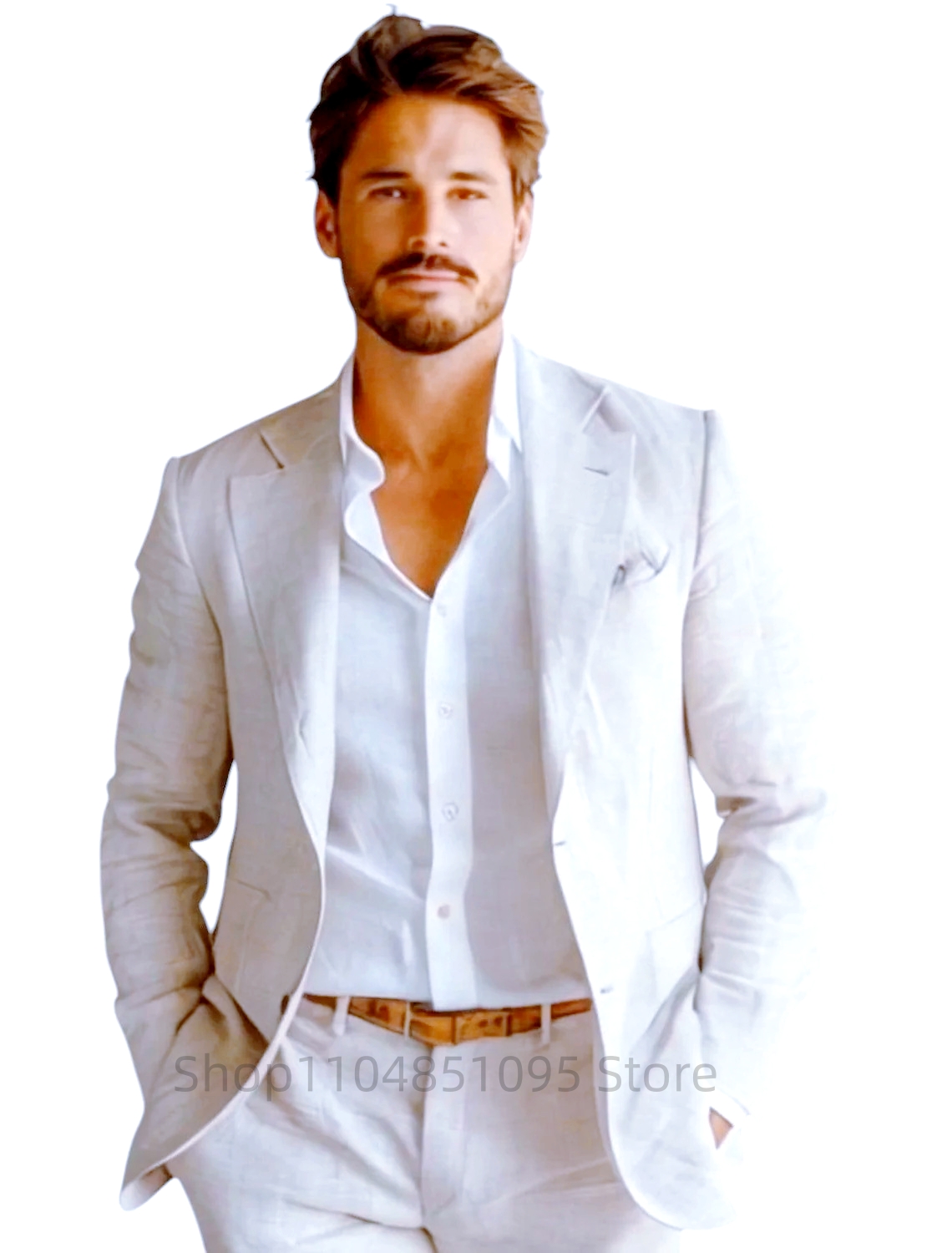 Blauwe Slim Fit Heren Linnen B - Men Formal Wear Summer recensie en prijs