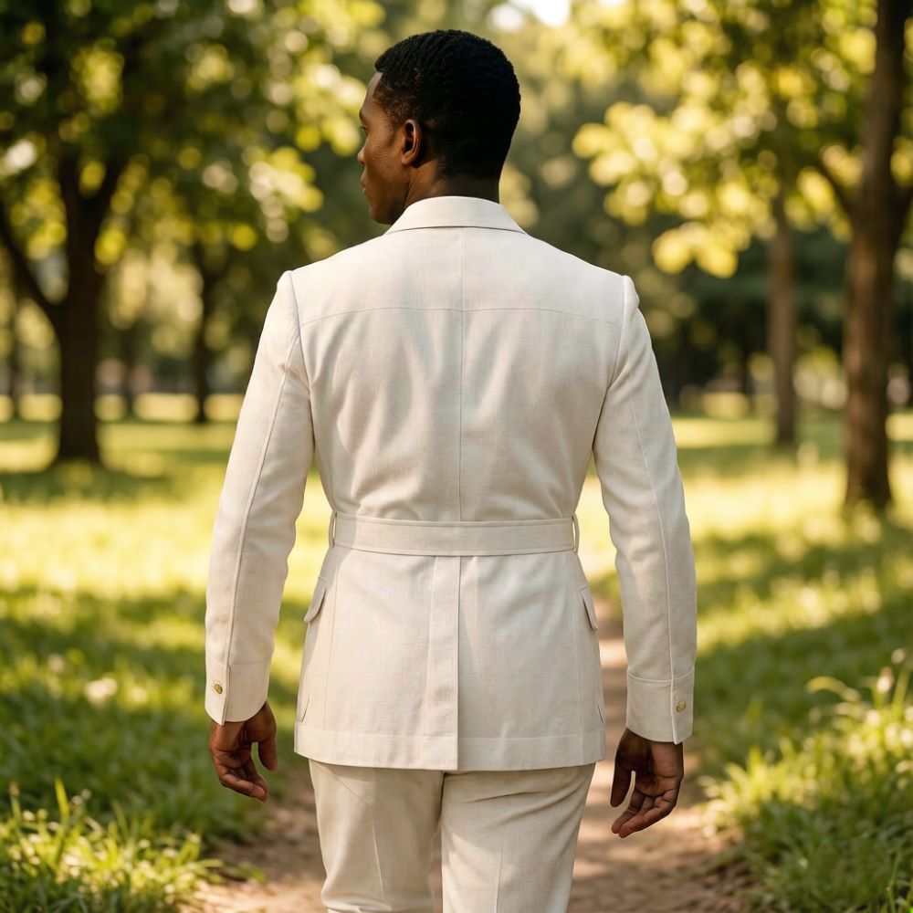 Heren Off-White Linnen Safari  - Men'S Formal Wear Belt recensie en prijs